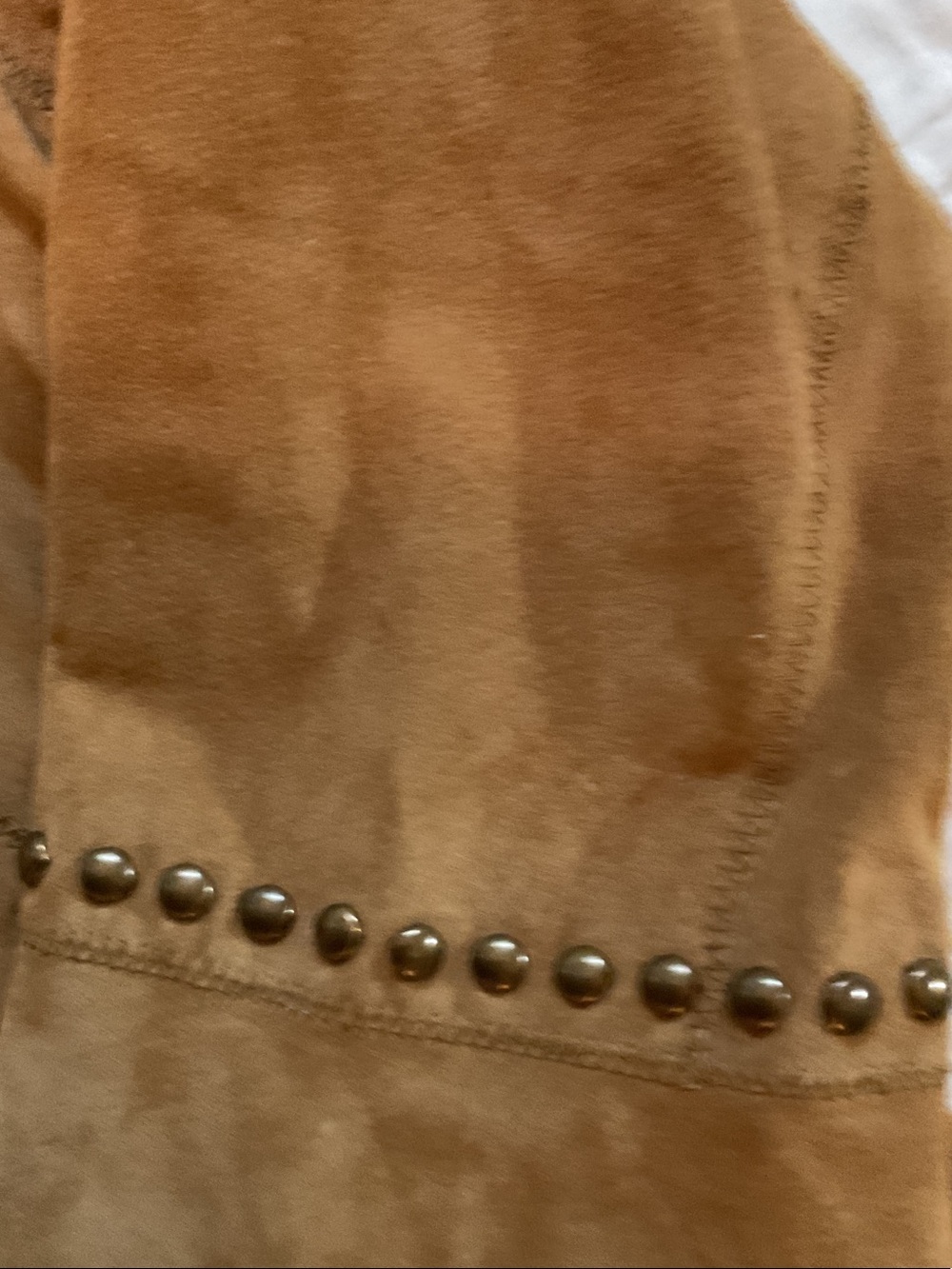 Chi By Falchi Suede Leather Studded Coat Western Boho Jacket Size M - Picture 4 of 14